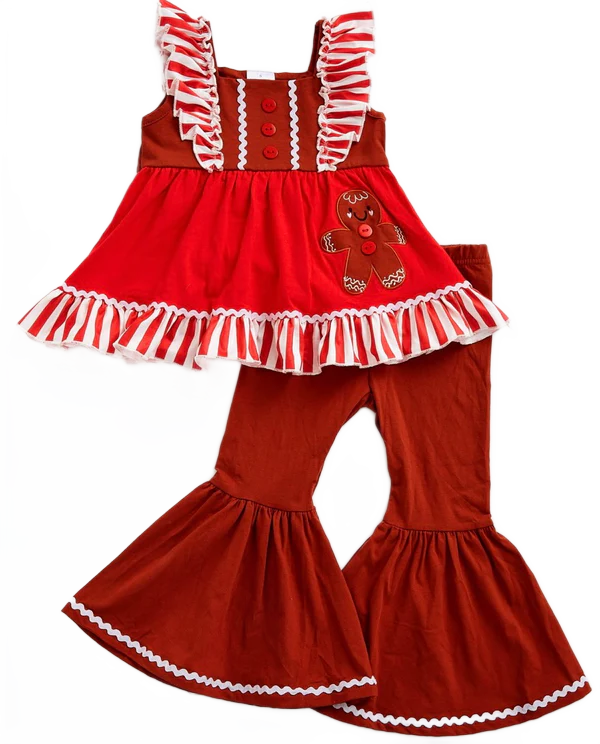 Embroidery appliqué gingerbread collection - girls set