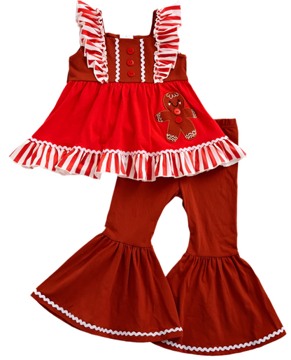 Embroidery appliqué gingerbread collection - girls set