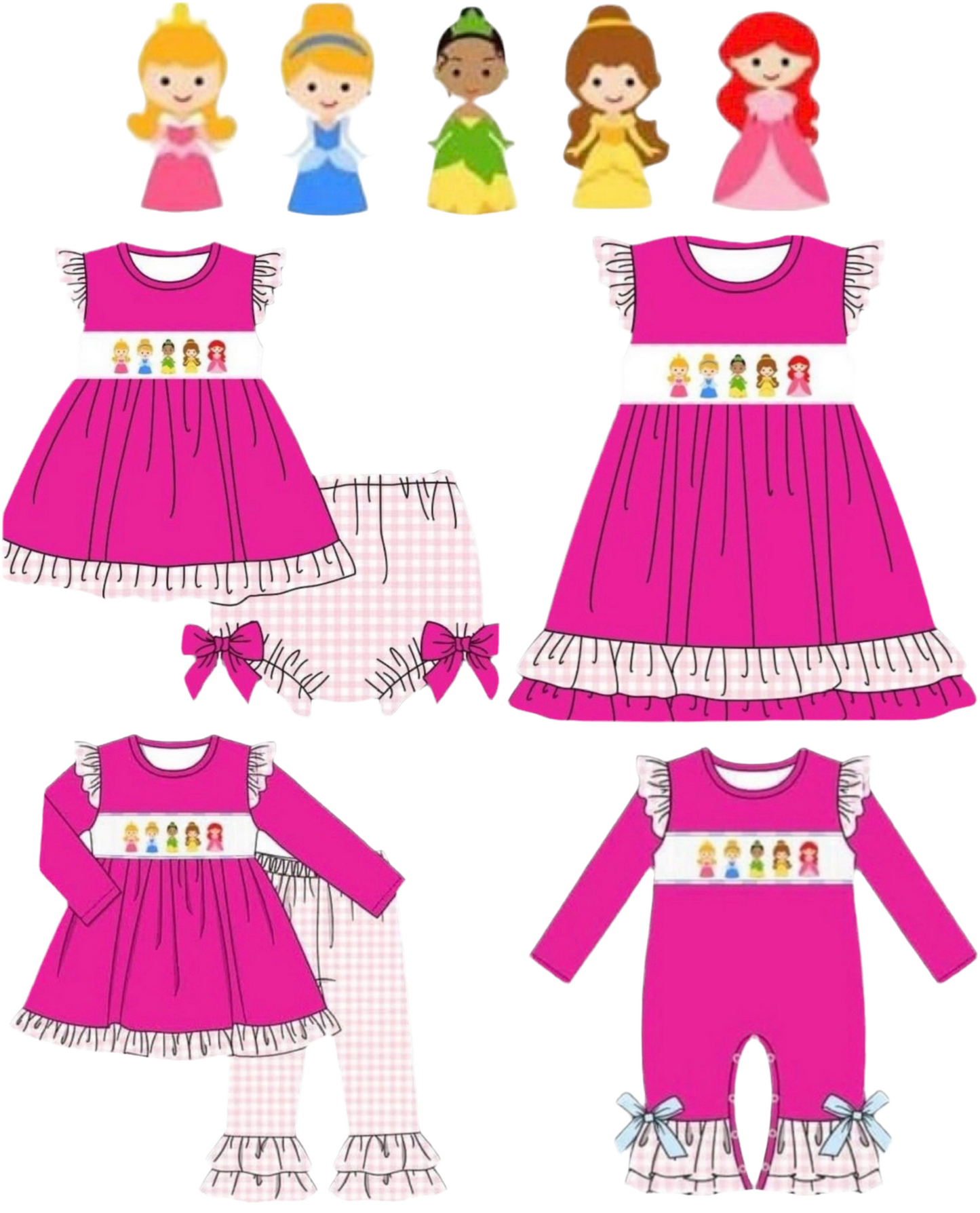 Princess Hot Pink Smocked Collection - Dress