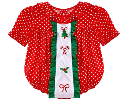 Christmas polkadot bubble embroidery