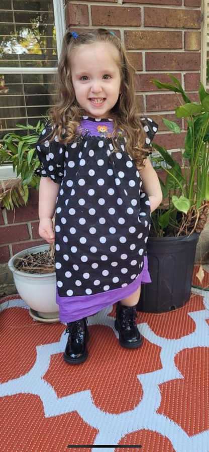 Smocked Halloween Sisters - Machine Smocked Dress