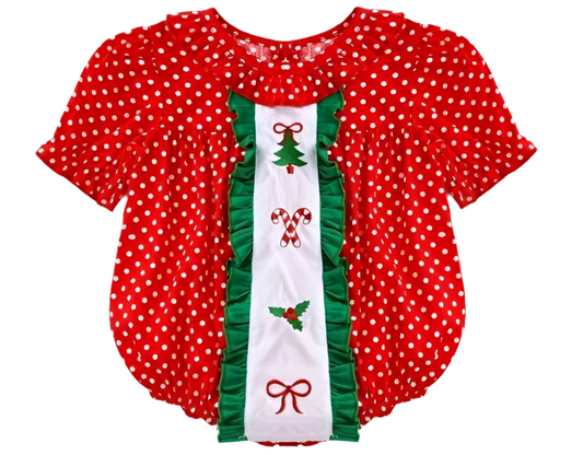 Christmas polkadot bubble embroidery