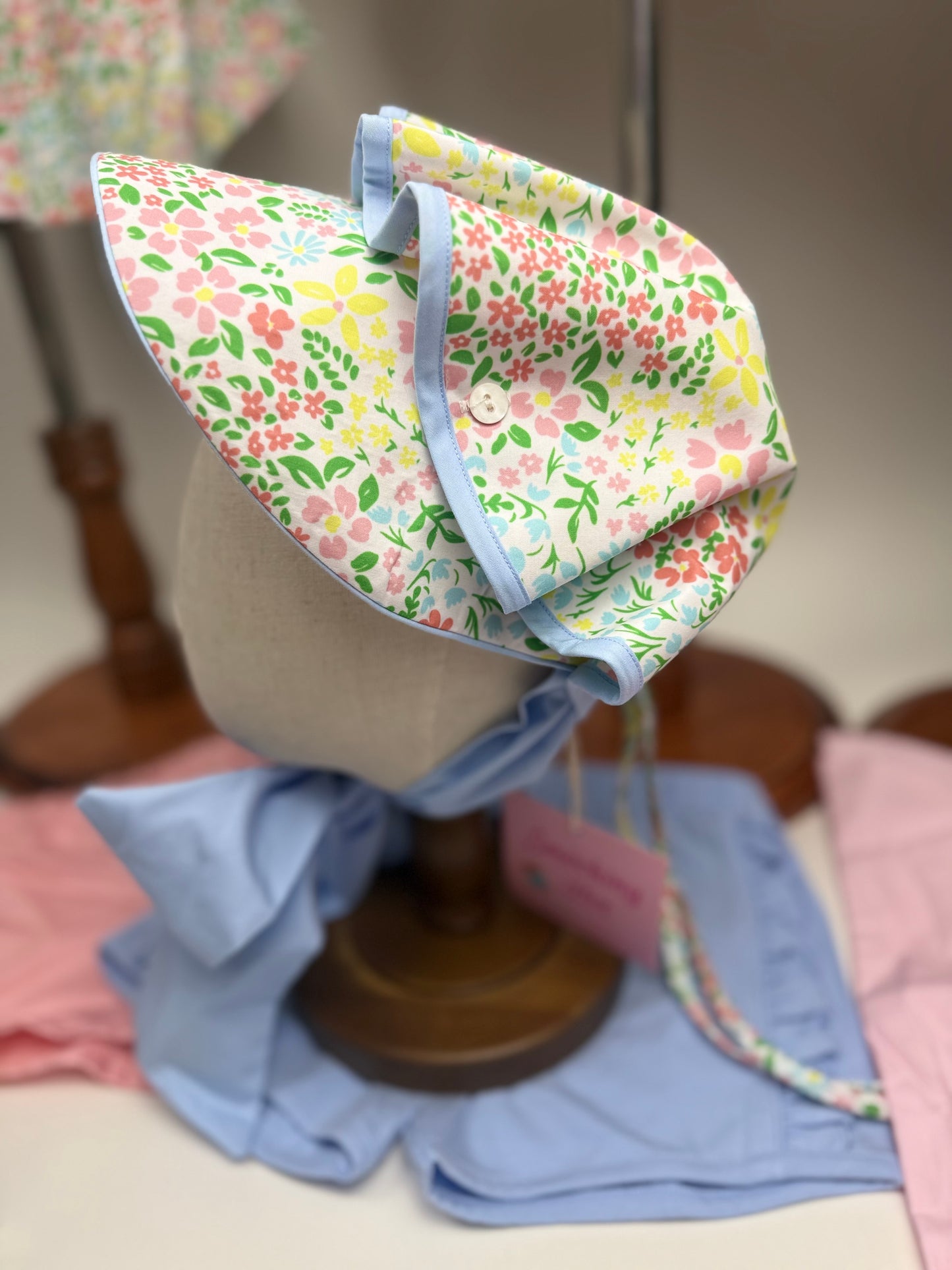 Pre-order 27 ETA June- Evelyn periwinkle girls bonnet