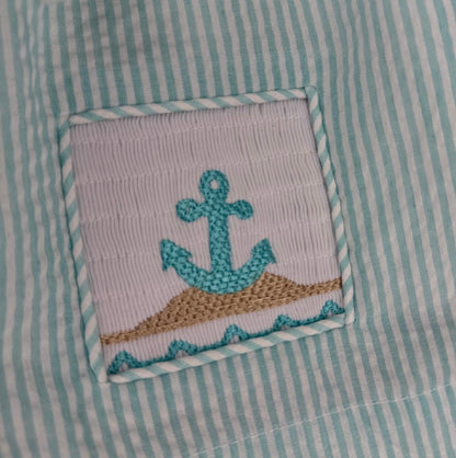 Boys hand smocked anchor ⚓️ swim shorts