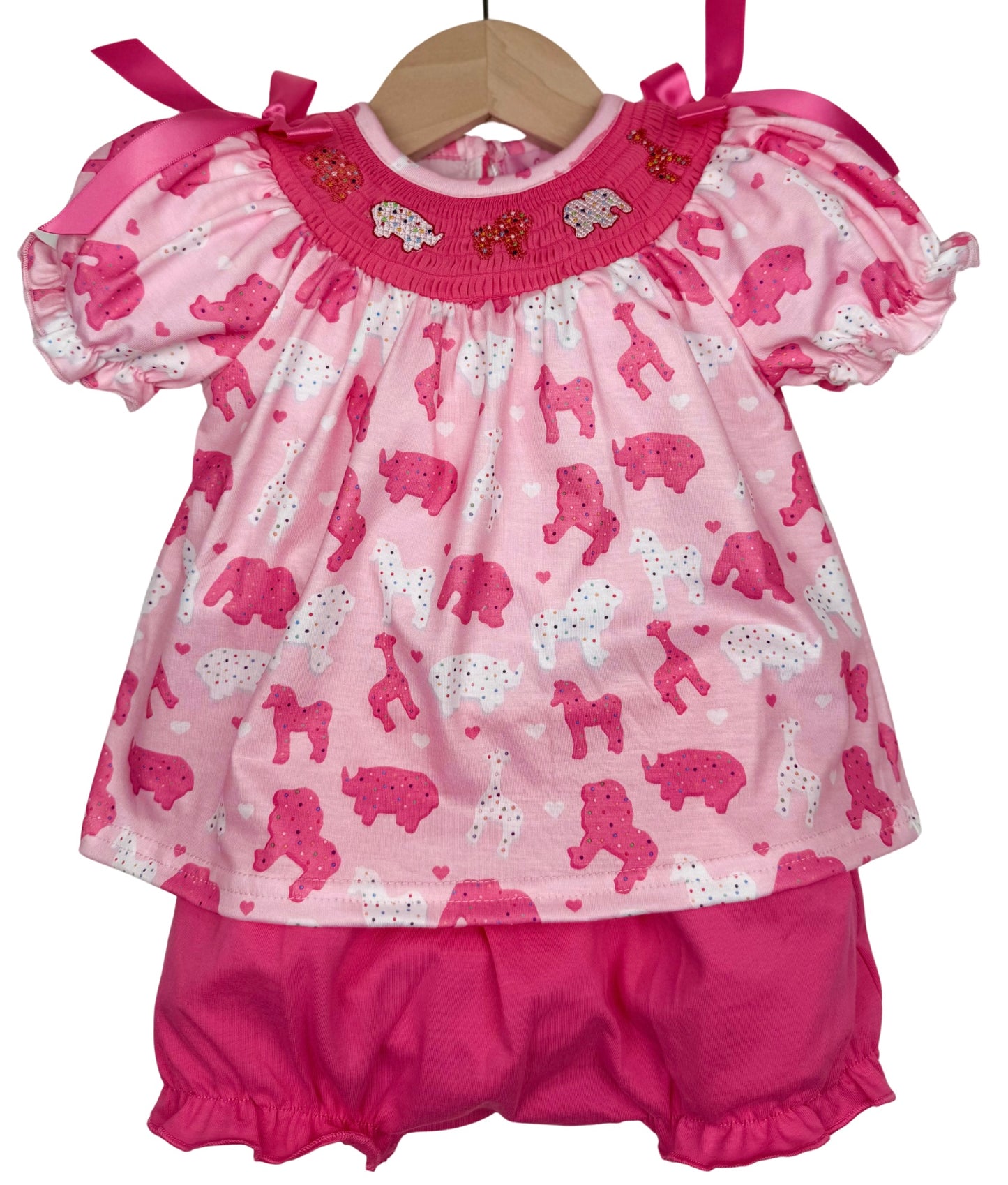 Frosted Animal Cookies Collection - Smocked (machine) Bloomer Set