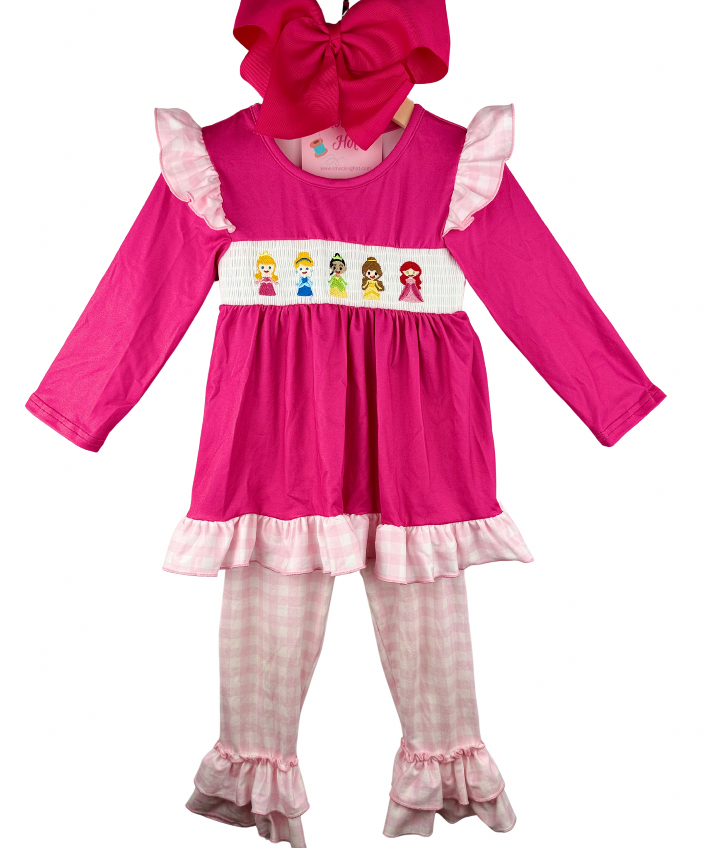 Princess Hot Pink Smocked Collection - Pants Set