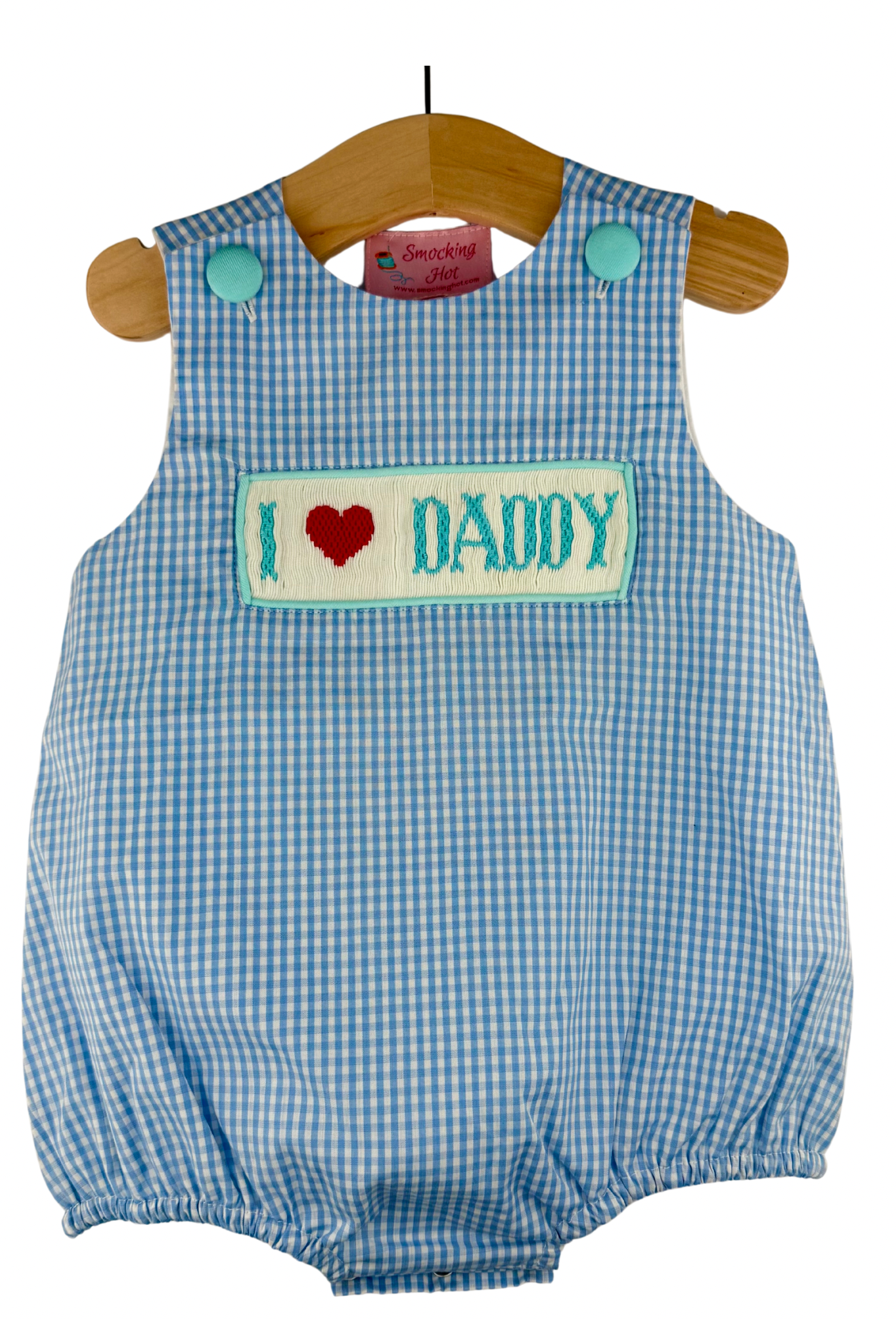 I ❤️ Daddy - hand smocked - boy romper